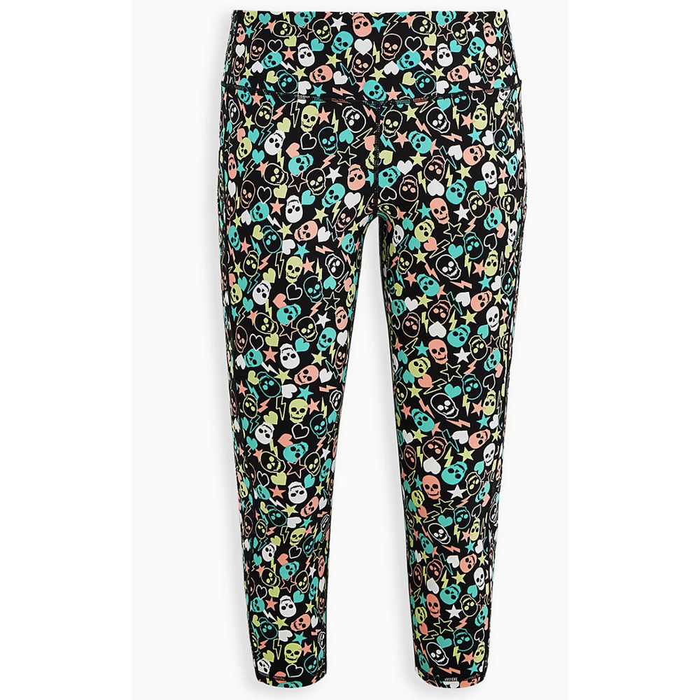 NWT TORRID Plus 2X Bright Neon Skull High-Waist Wicking Active Leggings $70